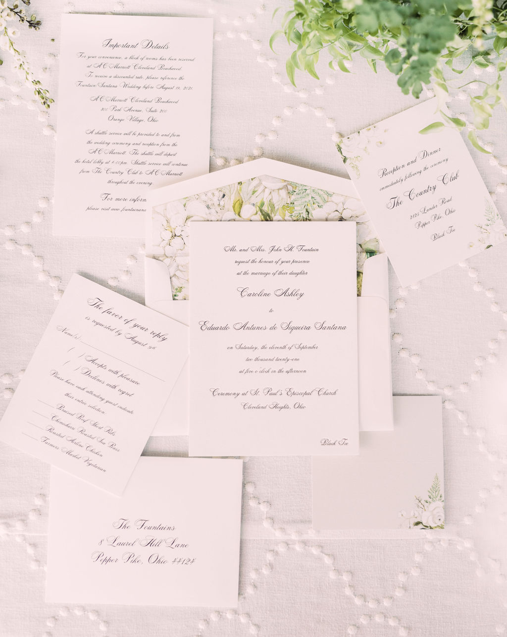 Wedding Stationary for a Cleveland wedding by HeatherLily at The Country Club