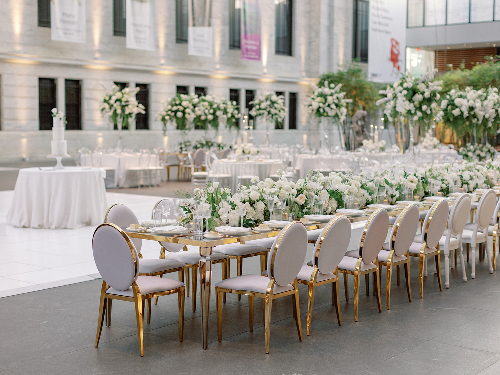 Cleveland Museum of Art, Gold and White Wedding Reception at the Cleveland Museum of Art by HeatherLily