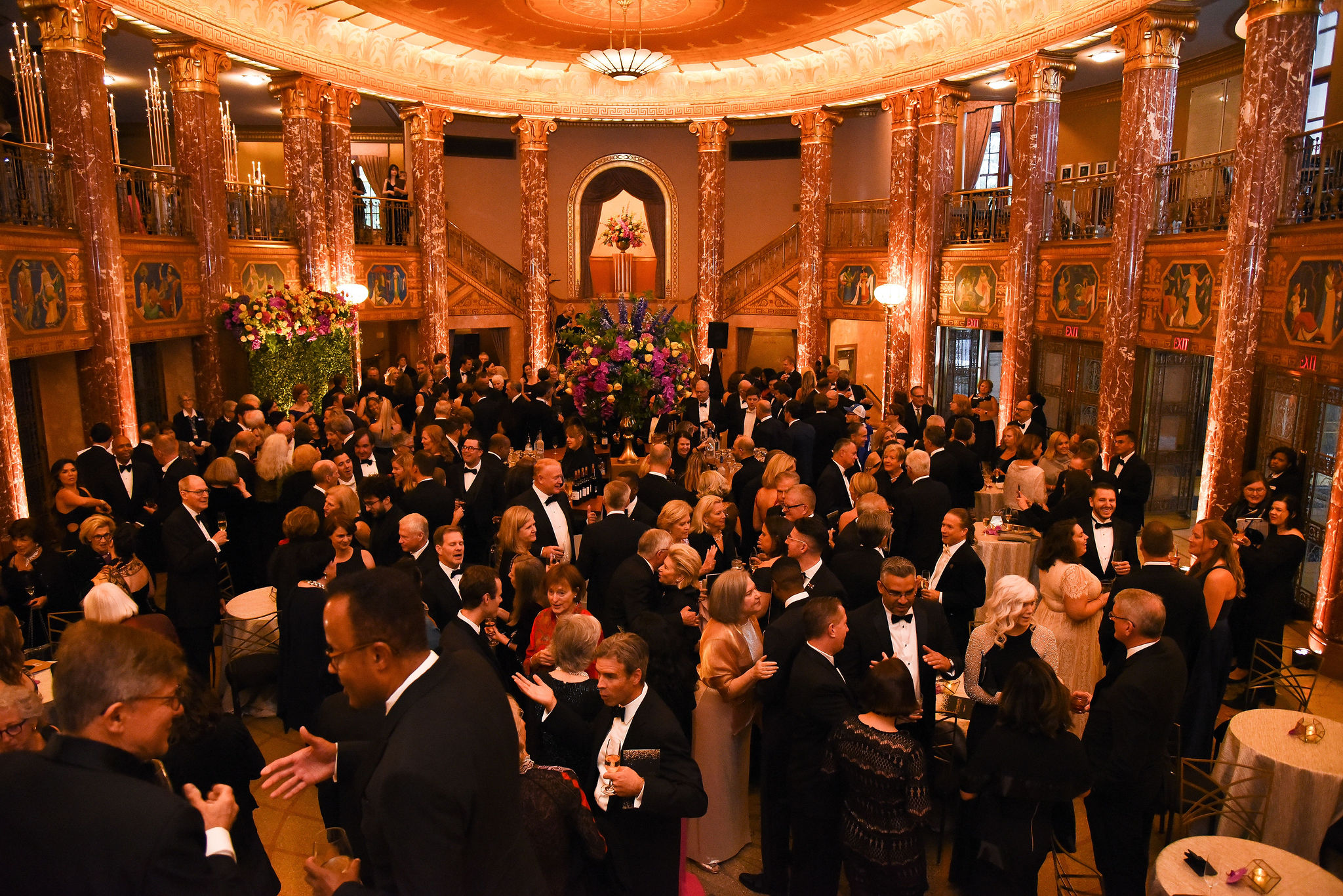 Guests of the 2022 Cleveland Orchestra Gala in The Grand Foyer at Severance Hall, Flowers by HeatherLily